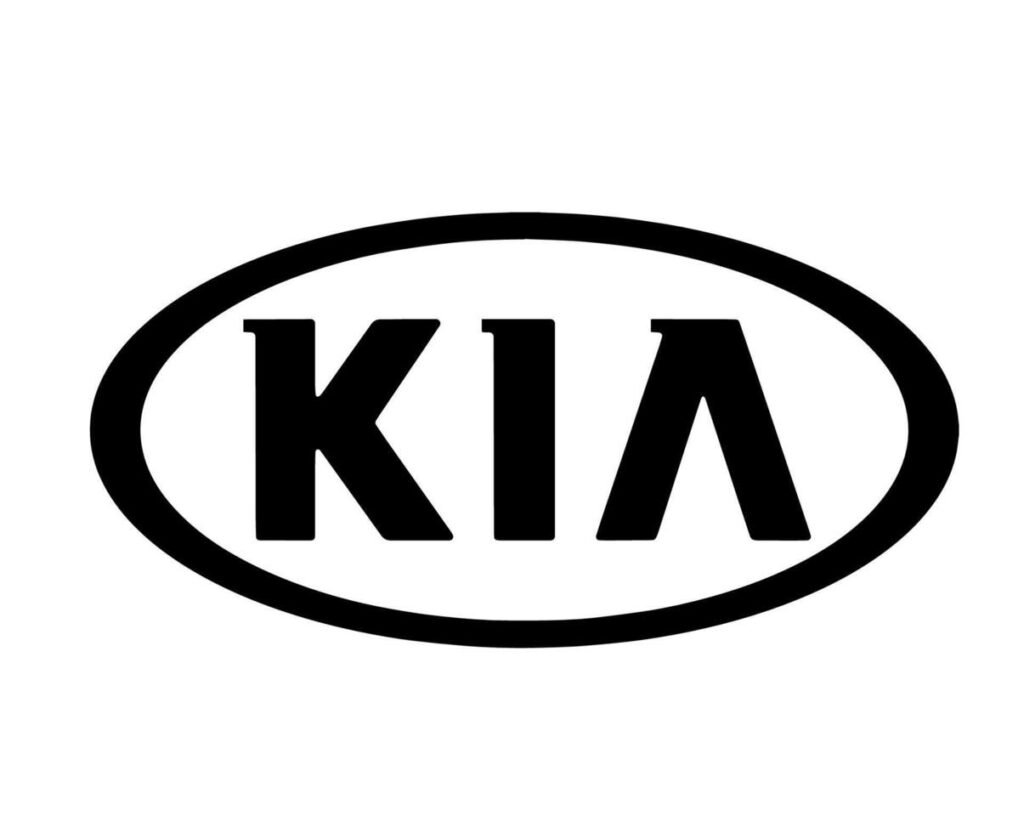 kia logo brand symbol black design south korean car automobile illustration free vector